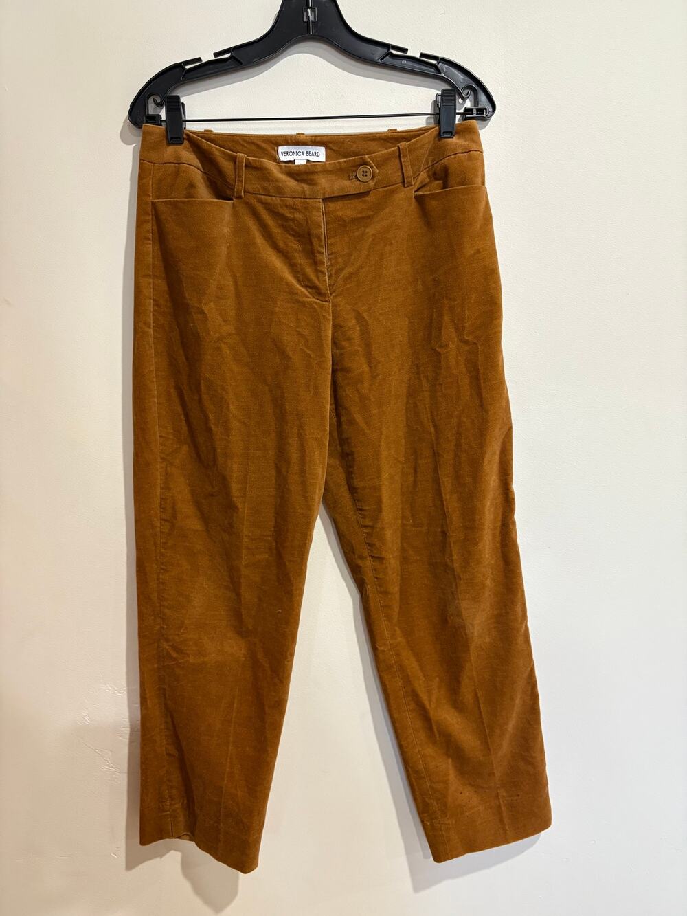 Veronica Beard High Waisted Flat Front Ankle Trouser Pants Brown Women's Size 4